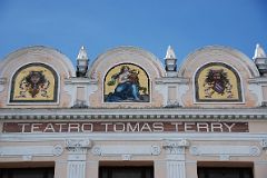 38 Cuba - Cienfuegos - Parque Jose Marti - Teatro Tomas Terry Gold Murals Close Up.JPG